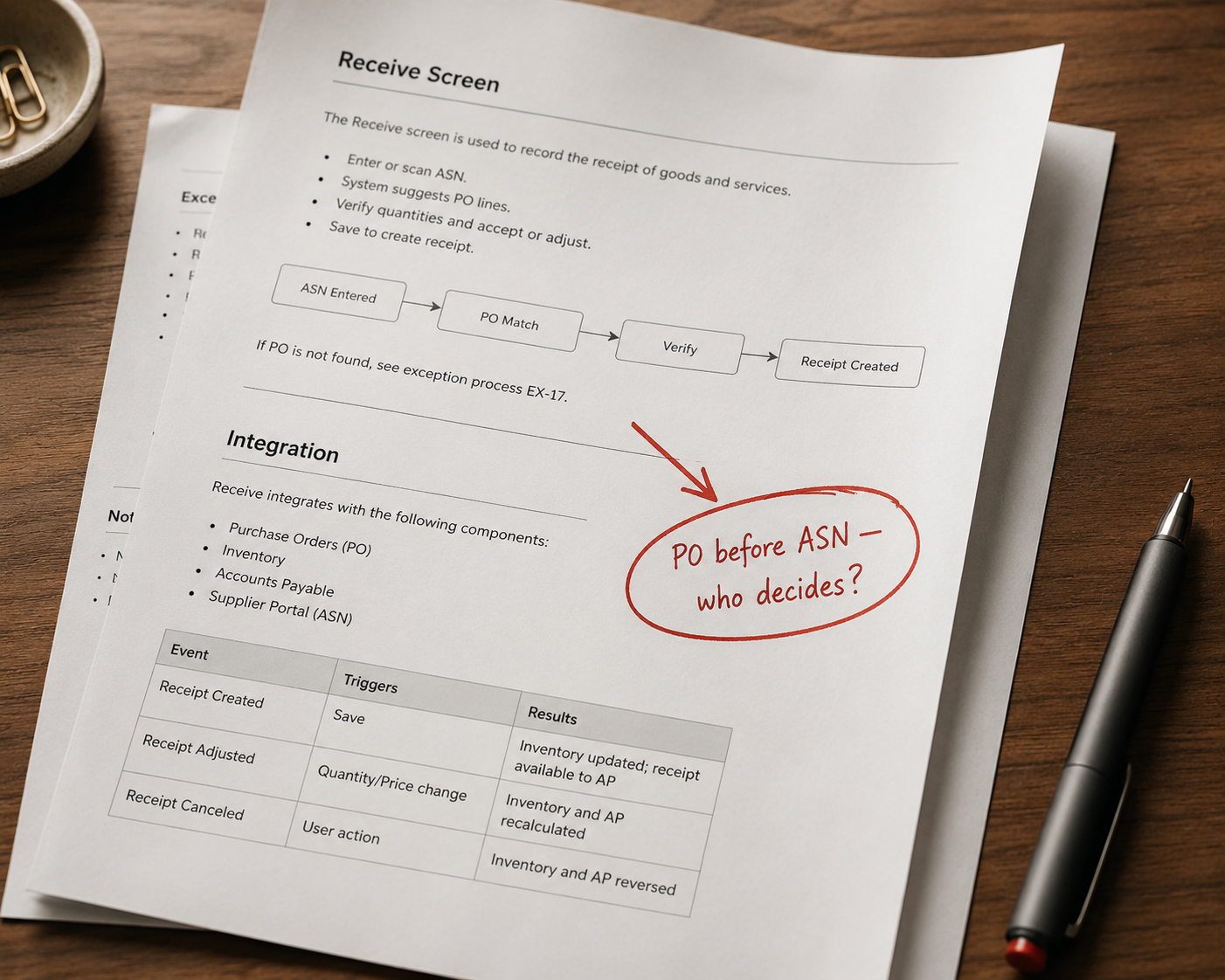 A requirements document meeting the messy reality of production systems and integrations