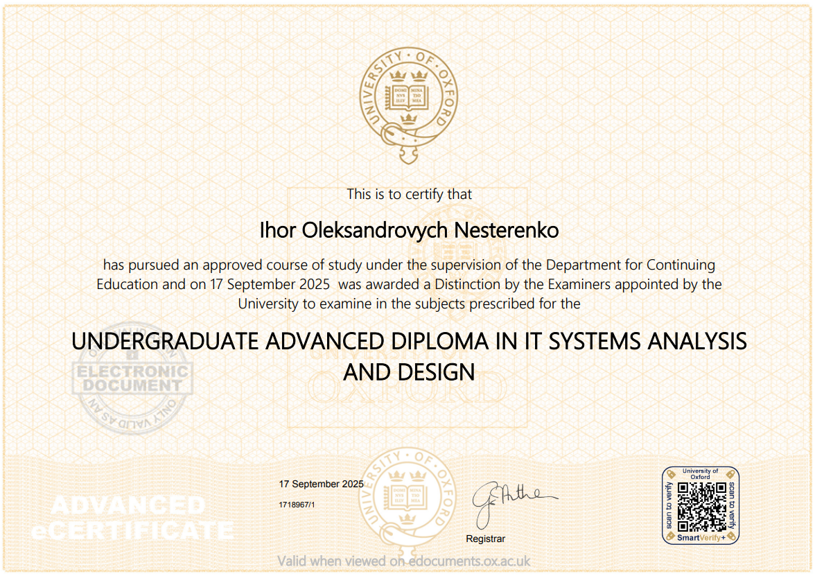 Diploma — University of Oxford